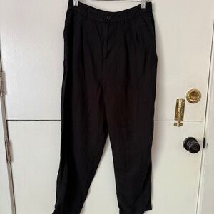 Madewell Straight leg linen black pants in size 4